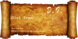 Diel Irma névjegykártya